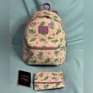 Loungefly x Disney Tangled Pascal Poses (In Dress Too!) Backpack & Wallet Set